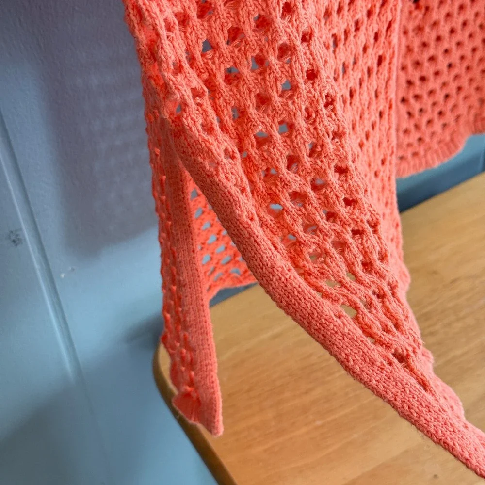 Aerie Coral Crochet Open Knit Wide Leg Beach‎ Coverup Pants Medium Festival
